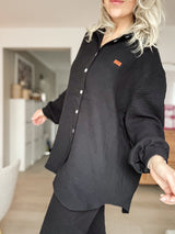 NIA | Hemdbluse | Musselin| schwarz